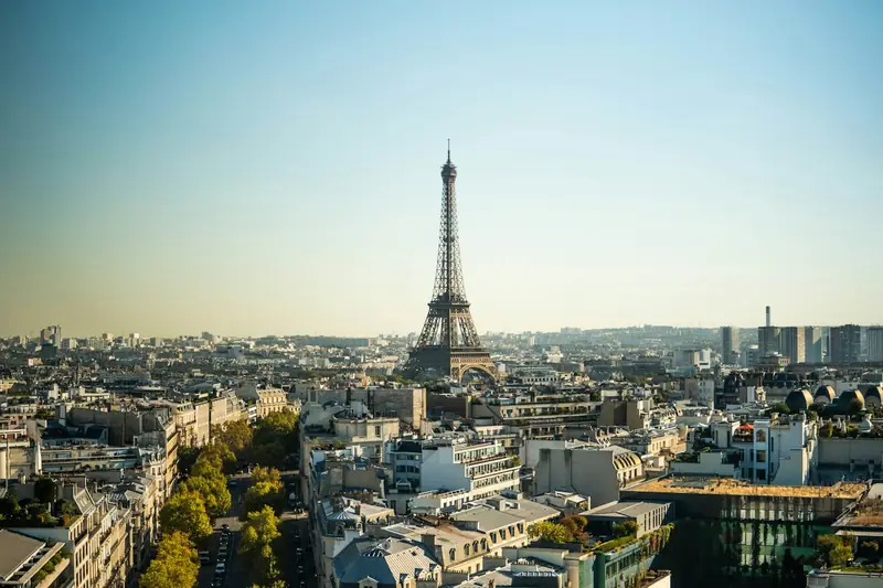 A panorama of Paris with the Eiffel Tower